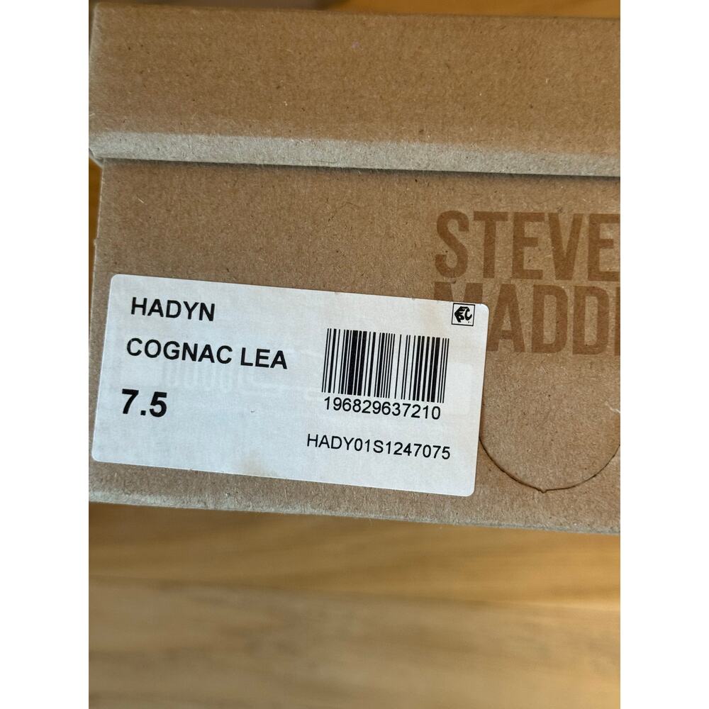 Steve Madden Women's Hadyn Slide Sandals Slip-On Cognac Lea Size 7.5 NWB - Picture 12 of 14